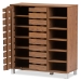 Baxton Studio Shirley Modern and Contemporary "Walnut" Medium Brown Wood 2-Door Shoe Cabinet with Open Shelves - BSOSR-002-Walnut