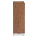 Baxton Studio Shirley Modern and Contemporary "Walnut" Medium Brown Wood 2-Door Shoe Cabinet with Open Shelves - BSOSR-002-Walnut