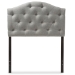 Baxton Studio Myra Modern and Contemporary Grey Fabric Upholstered Button-Tufted Scalloped Twin Size Headboard