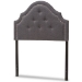 Baxton Studio Cora Modern and Contemporary Dark Grey Fabric Upholstered Twin Size Headboard - BSOBBT6564-Dark Grey-Twin HB