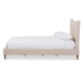 Baxton Studio Hannah Mid-Century Modern Beige Linen Queen Size Platform Bed - BSOBBT6570-Beige-Queen
