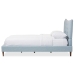 Baxton Studio Hannah Mid-Century Modern Sky Blue Fabric Queen Size Platform Bed - BSOBBT6570-Light Blue-Queen