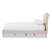 Baxton Studio Fannie French Classic Modern Style Beige Linen Fabric King Size Platform Bed - BSOBBT6571-Beige-King