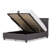 Baxton Studio Lea Modern and Contemporary Dark Grey Fabric Queen Size Storage Platform Bed - BSOBBT6572-Dark Grey-Queen-Storage Bed