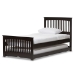 Baxton Studio Hevea Twin Size Dark Brown Solid Wood Platform Bed with Guest Trundle Bed