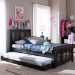 Baxton Studio Hevea Twin Size Dark Brown Solid Wood Platform Bed with Guest Trundle Bed - BSOBed3-Twin-Wenge