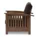 Baxton Studio Charlotte Modern Classic Mission Style Walnut Brown Wood and Dark Brown Faux Leather 1-Seater Lounge Chair - BSOSW3513-Dark Brown/Walnut-M17-CC