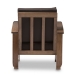 Baxton Studio Charlotte Modern Classic Mission Style Walnut Brown Wood and Dark Brown Faux Leather 1-Seater Lounge Chair - BSOSW3513-Dark Brown/Walnut-M17-CC