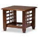 Baxton Studio Larissa Modern Classic Mission Style Cherry Finished Brown Wood Living Room Occasional End Table - BSOSW5218-Cherry-TS2-ET