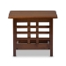 Baxton Studio Larissa Modern Classic Mission Style Cherry Finished Brown Wood Living Room Occasional End Table - BSOSW5218-Cherry-TS2-ET