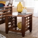 Baxton Studio Larissa Modern Classic Mission Style Cherry Finished Brown Wood Living Room Occasional End Table - BSOSW5218-Cherry-TS2-ET