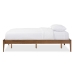 Baxton Studio Bentley Mid-Century Modern Walnut Finishing Solid Wood Queen Size Bed Frame - BSOSW8021-Walnut-M17-Queen