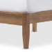Baxton Studio Loafey Mid-Century Modern Solid Walnut Wood Window-Pane Style Queen Size Platform Bed - BSOSW8028-Walnut-M17-Queen
