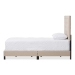 Baxton Studio Paris Modern and Contemporary Beige Linen Upholstered Twin Size Tufting Bed - BSOWA1212-Twin-Beige