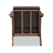 Baxton Studio Cayla Mid-Century Modern Grey Fabric and "Walnut" Brown Wood Living Room 1-Seater Lounge Chair - BSOSW5236-Grey/Walnut-M17-CC