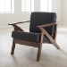Baxton Studio Cayla Mid-Century Modern Grey Fabric and "Walnut" Brown Wood Living Room 1-Seater Lounge Chair - BSOSW5236-Grey/Walnut-M17-CC