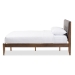 Baxton Studio Leyton Mid-Century Modern Grey Fabric Upholstered King Size Platform Bed - BSOSW8013-Grey-King