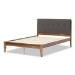 Baxton Studio Leyton Mid-Century Modern Grey Fabric Upholstered King Size Platform Bed - BSOSW8013-Grey-King