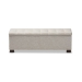 Baxton Studio Roanoke Modern and Contemporary Beige Fabric Upholstered Grid-Tufting Storage Ottoman Bench - BSOBBT3101-OTTO-Beige-H1217-3