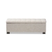 Baxton Studio Roanoke Modern and Contemporary Beige Fabric Upholstered Grid-Tufting Storage Ottoman Bench - BSOBBT3101-OTTO-Beige-H1217-3