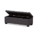 Baxton Studio Roanoke Modern and Contemporary Dark Grey Fabric Upholstered Grid-Tufting Storage Ottoman Bench - BSOBBT3101-OTTO-Dark Grey-H1217-20