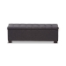 Baxton Studio Roanoke Modern and Contemporary Dark Grey Fabric Upholstered Grid-Tufting Storage Ottoman Bench - BSOBBT3101-OTTO-Dark Grey-H1217-20