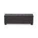 Baxton Studio Roanoke Modern and Contemporary Dark Grey Fabric Upholstered Grid-Tufting Storage Ottoman Bench - BSOBBT3101-OTTO-Dark Grey-H1217-20