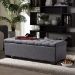 Baxton Studio Roanoke Modern and Contemporary Dark Grey Fabric Upholstered Grid-Tufting Storage Ottoman Bench - BSOBBT3101-OTTO-Dark Grey-H1217-20