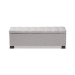 Baxton Studio Roanoke Modern and Contemporary Grayish Beige Fabric Upholstered Grid-Tufting Storage Ottoman Bench - BSOBBT3101-OTTO-Greyish Beige-H1217-14