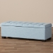 Baxton Studio Roanoke Modern and Contemporary Light Blue Fabric Upholstered Grid-Tufting Storage Ottoman Bench - BSOBBT3101-OTTO-Light Blue-H1217-21