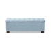 Baxton Studio Roanoke Modern and Contemporary Light Blue Fabric Upholstered Grid-Tufting Storage Ottoman Bench - BSOBBT3101-OTTO-Light Blue-H1217-21
