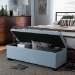 Baxton Studio Roanoke Modern and Contemporary Light Blue Fabric Upholstered Grid-Tufting Storage Ottoman Bench - BSOBBT3101-OTTO-Light Blue-H1217-21