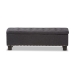 Baxton Studio Hannah Modern and Contemporary Dark Grey Fabric Upholstered Button-Tufting Storage Ottoman Bench - BSOBBT3136-OTTO-Dark Grey-H1217-20