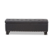 Baxton Studio Hannah Modern and Contemporary Dark Grey Fabric Upholstered Button-Tufting Storage Ottoman Bench - BSOBBT3136-OTTO-Dark Grey-H1217-20