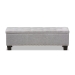 Baxton Studio Hannah Modern and Contemporary Grayish Beige Fabric Upholstered Button-Tufting Storage Ottoman Bench - BSOBBT3136-OTTO-Greyish Beige-H1217-14
