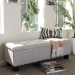 Baxton Studio Hannah Modern and Contemporary Grayish Beige Fabric Upholstered Button-Tufting Storage Ottoman Bench - BSOBBT3136-OTTO-Greyish Beige-H1217-14