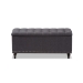 Baxton Studio Kaylee Modern Classic Dark Grey Fabric Upholstered Button-Tufting Storage Ottoman Bench - BSOBBT3137-OTTO-Dark Grey-H1217-20