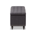 Baxton Studio Kaylee Modern Classic Dark Grey Fabric Upholstered Button-Tufting Storage Ottoman Bench - BSOBBT3137-OTTO-Dark Grey-H1217-20