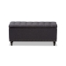 Baxton Studio Kaylee Modern Classic Dark Grey Fabric Upholstered Button-Tufting Storage Ottoman Bench - BSOBBT3137-OTTO-Dark Grey-H1217-20