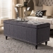 Baxton Studio Kaylee Modern Classic Dark Grey Fabric Upholstered Button-Tufting Storage Ottoman Bench - BSOBBT3137-OTTO-Dark Grey-H1217-20