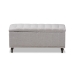 Baxton Studio Kaylee Modern Classic Grayish Beige Fabric Upholstered Button-Tufting Storage Ottoman Bench - BSOBBT3137-OTTO-Greyish Beige-H1217-14