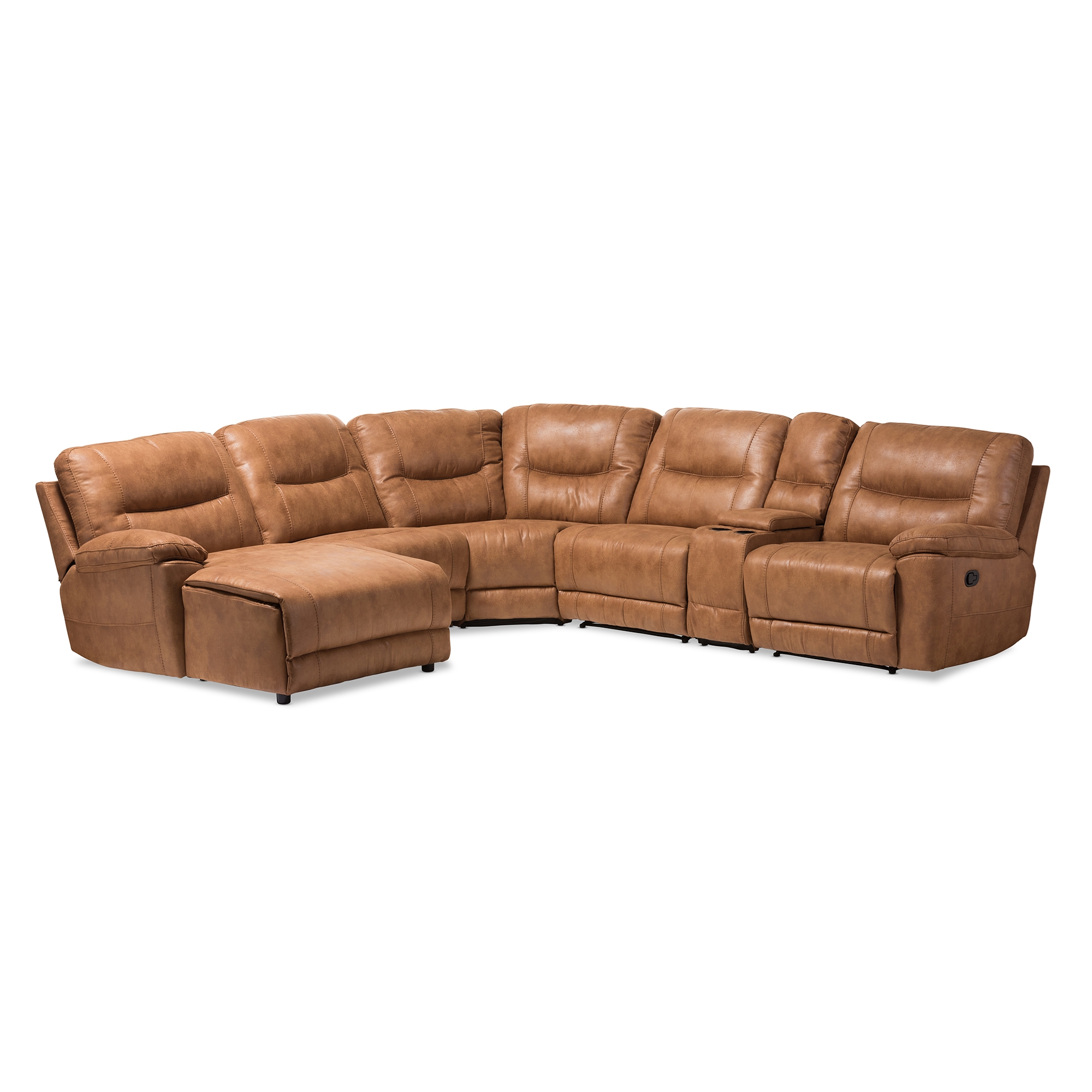 Baxton Studio Mistral Modern And, Suede And Leather Sectional