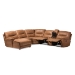Baxton Studio Mistral Modern and Contemporary Light Brown Palomino Suede 6-Piece Sectional with Recliners Corner Lounge Suite - BSO99170-J109-Light Brown-LFC