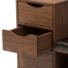 Baxton Studio Arielle Modern and Contemporary Walnut Brown Wood 3-Drawer Shoe Storage Padded Leatherette Seating Bench with Two Open Shelves - BSOB-001-Walnut