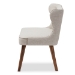 Baxton Studio Scarlett Mid-Century Modern Brown Wood and Light Beige Fabric Upholstered Button-Tufting with Nail Heads Trim 2-Seater Loveseat Settee - BSOBBT8017-LS-Beige-H1217-3