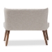 Baxton Studio Scarlett Mid-Century Modern Brown Wood and Light Beige Fabric Upholstered Button-Tufting with Nail Heads Trim 2-Seater Loveseat Settee - BSOBBT8017-LS-Beige-H1217-3
