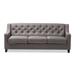 Baxton Studio Arcadia Modern and Contemporary Grey Fabric Upholstered Button-Tufted Living Room 3-Seater Sofa - BSOBBT8021-SF-Grey-XD45