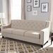 Baxton Studio Arcadia Modern and Contemporary Light Beige Fabric Upholstered Button-Tufted Living Room 3-Seater Sofa - BSOBBT8021-SF-Light Beige-6086-1