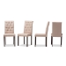 Baxton Studio Gardner Modern and Contemporary Dark Brown Finished Beige Fabric Upholstered Dining Chair (Set of 4)