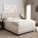 Baxton Studio Brookfield Modern and Contemporary Beige Fabric Upholstered Grid-tufting Queen Size Bed - BSOCF8747B-Beige-Queen